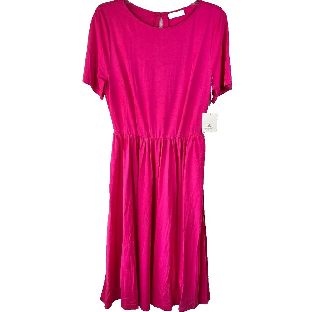 Rocco Ragni Pink‎ Short Sleeve Midi Dress MSRP $425.00 Size Large Made in Italy